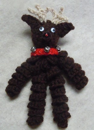 Christmas crochet pattern, reindeer ornament